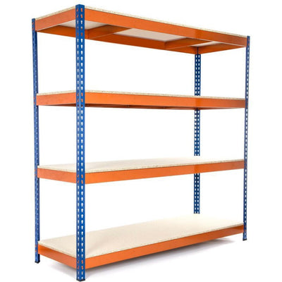RaxWorks RaxWorks Industrial Shelving Unit Heavy duty 4 Tier Max 400 kg per shelf Powder coated steel - Multiple Sizes
